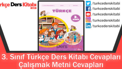 Çalışmak Metni Cevapları (3. Sınıf Türkçe İlke)