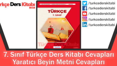 Yaratıcı Beyin Metni Cevapları (7. Sınıf Türkçe Özgün)