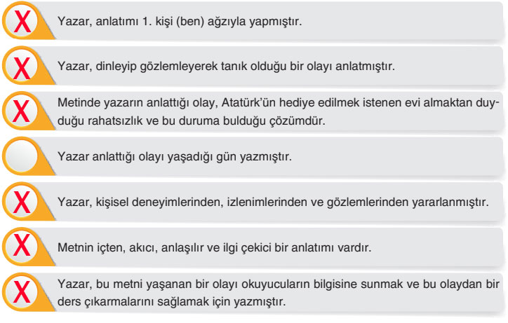 6. Sınıf Türkçe Ders Kitabı Sayfa 62 Cevapları Yıldırım Yayınları (Çankaya'da Hediye Edilmek İstene Ev)